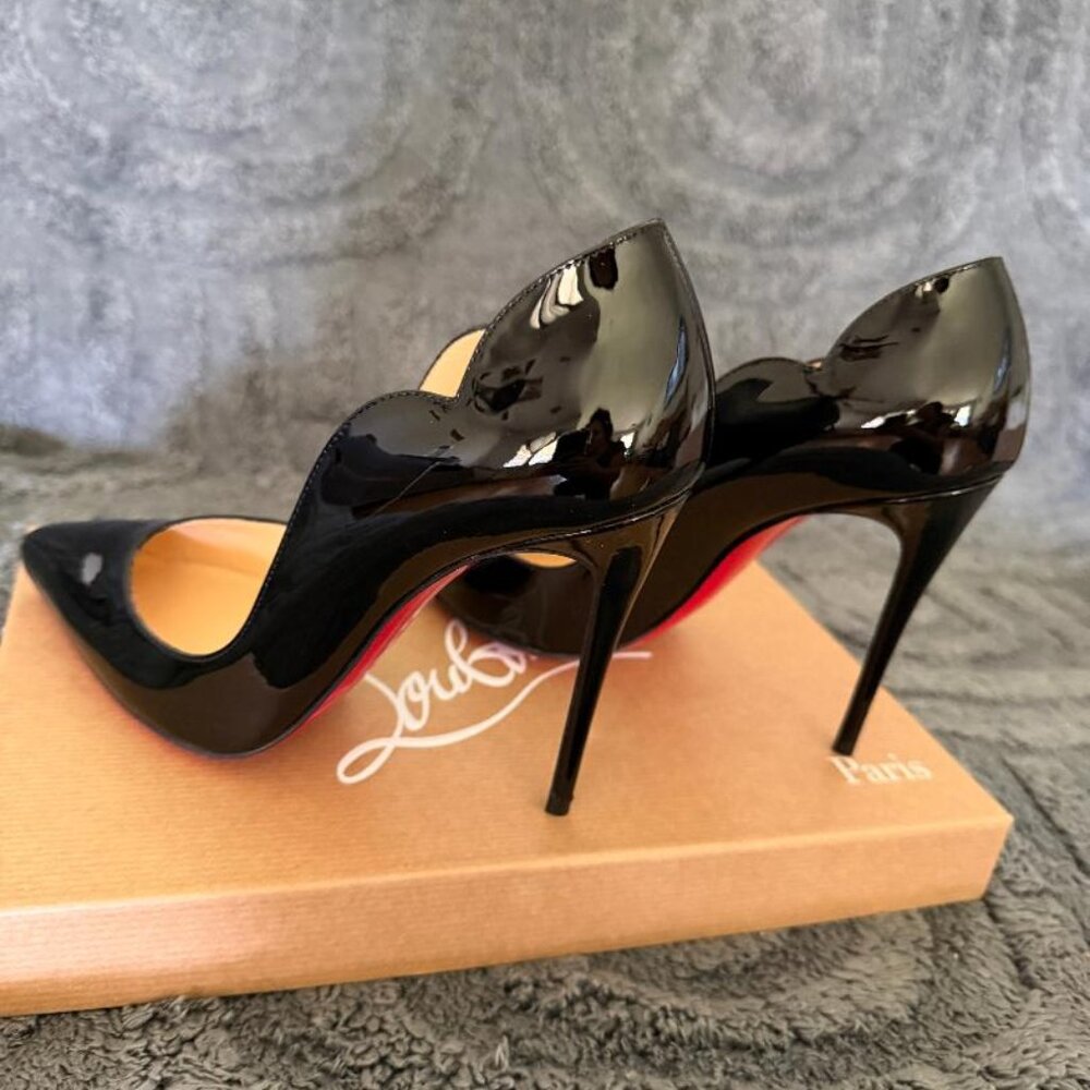 Christian Louboutin Hot Chick 100 Pumps • Black Patent • Size 35 • New in Box - Picture 8 of 9